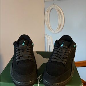 Jordan Black and Teal Sneakers